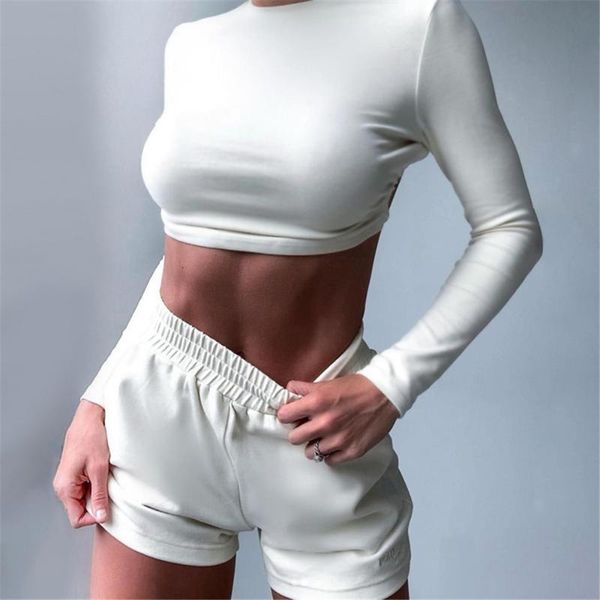 women's tracksuits dailou two piece set women backless outfits o neck tracksuit long sleeves slim crop shorts casual 2 matching, Gray
women's tracksuits dailou two piece set women backless outfits o neck tracksuit long sleeves slim crop shorts casual 2 matching, Gray