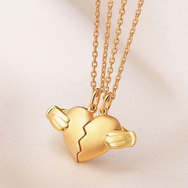 pendant necklaces two halves heart necklace love couple jewelry broken set chain lovers pair, Silver
pendant necklaces two halves heart necklace love couple jewelry broken set chain lovers pair, Silver