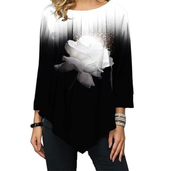 print t shirts women fashion floral tee shirt plus size s-5xl shirt casual pullover loose irregular women t shirt large size, White
print t shirts women fashion floral tee shirt plus size s-5xl shirt casual pullover loose irregular women t shirt large size, White