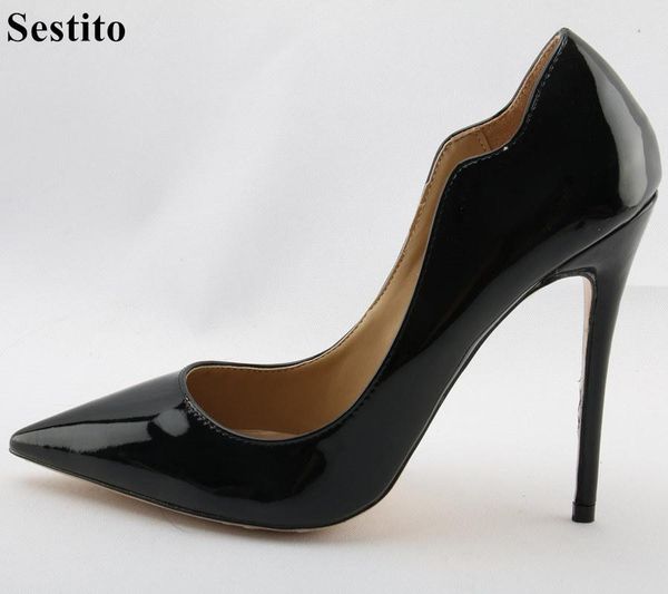 dress shoes sestito 2021 wave thin high heels party for ladies poined toe patent leather pumps woman slip-on, Black
dress shoes sestito 2021 wave thin high heels party for ladies poined toe patent leather pumps woman slip-on, Black