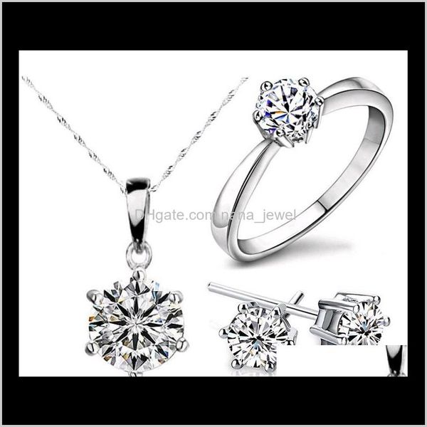 new arrival for new year zircon crystal necklace/earrings/rings bridal jewelry sets hearts and arrows jewelry sets shipping c9dsw 0pmib, Silver
new arrival for new year zircon crystal necklace/earrings/rings bridal jewelry sets hearts and arrows jewelry sets shipping c9dsw 0pmib, Silver