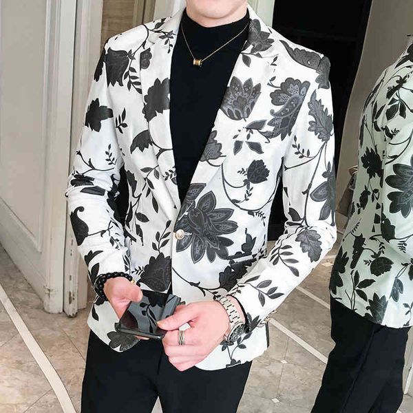 men's suits & blazers floral blazer jacket of the thin korean fashion men fit a white button spring streetwear suit men's trh6, White;black
men's suits & blazers floral blazer jacket of the thin korean fashion men fit a white button spring streetwear suit men's trh6, White;black