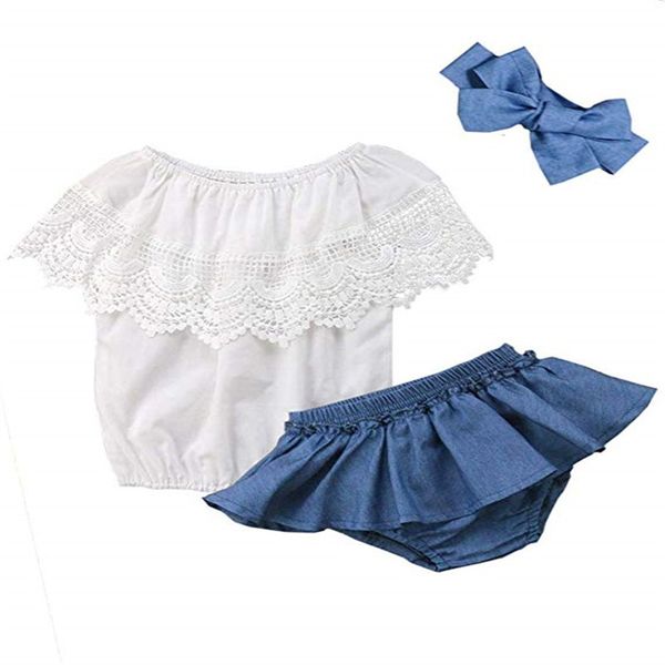 newborn baby girl outfit lace ruffled demin shorts dress+headband clothes new summer sleeveless baby clothes outfits #4 353 y2, White
newborn baby girl outfit lace ruffled demin shorts dress+headband clothes new summer sleeveless baby clothes outfits #4 353 y2, White