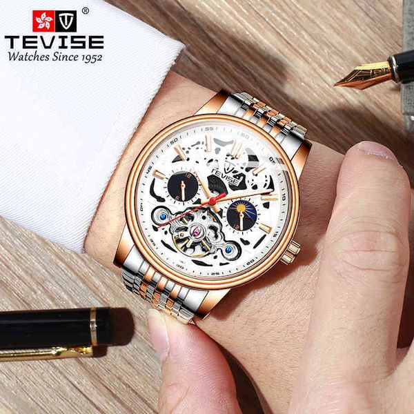 men 2021 self-wind style automatic mechanical watches male skeletal, Slivery;brown
men 2021 self-wind style automatic mechanical watches male skeletal, Slivery;brown