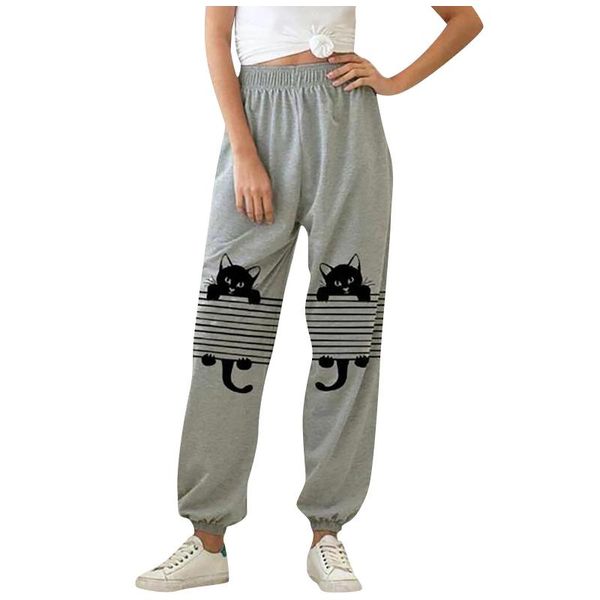 women's pants & capris gray loose jogging sports high waist cat stripe print elastic casual home sweatpants mujer pantalones, Black;white
women's pants & capris gray loose jogging sports high waist cat stripe print elastic casual home sweatpants mujer pantalones, Black;white