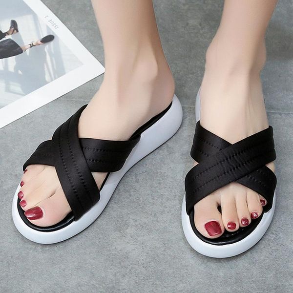 slippers summer women outdoor slides platform wedge low heel cross strap solid sewing beach casual sandals ladies shoes woman, Black
slippers summer women outdoor slides platform wedge low heel cross strap solid sewing beach casual sandals ladies shoes woman, Black