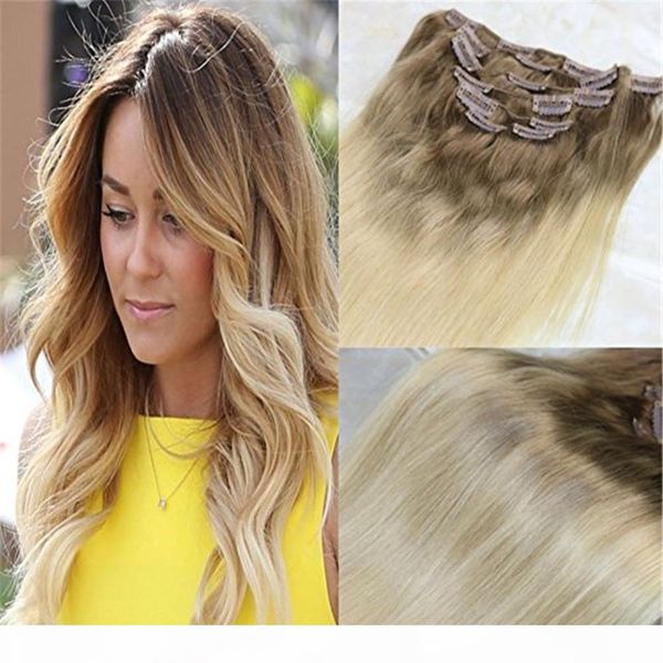 clip in hair extensions balayage ombre color #8 light brown fading to #613 blonde remy real human hair clip on weave 7pcs 120g, Black
clip in hair extensions balayage ombre color #8 light brown fading to #613 blonde remy real human hair clip on weave 7pcs 120g, Black