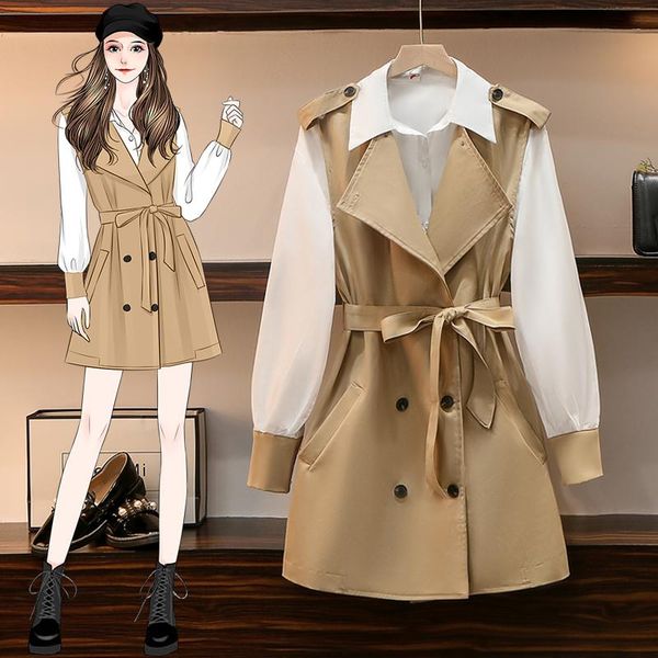 women's vests women fall clothes boutique double breasted sleeveless vest and long sleeve shirt two piece set plus size clothing party, Black;white
women's vests women fall clothes boutique double breasted sleeveless vest and long sleeve shirt two piece set plus size clothing party, Black;white