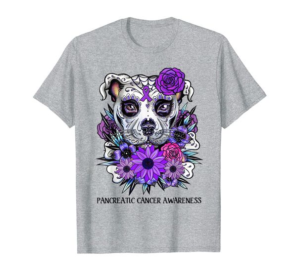 sugar pitbull day of the dead pancreatic cancer awareness t-shirt, White;black
sugar pitbull day of the dead pancreatic cancer awareness t-shirt, White;black