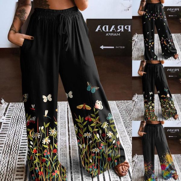 women's pants & capris fashion women high waist printing flower wide leg easy trousers long boho beach pockets female mujer, Black;white
women's pants & capris fashion women high waist printing flower wide leg easy trousers long boho beach pockets female mujer, Black;white