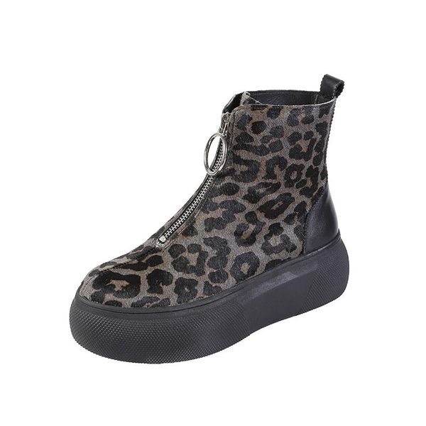 boots autumn and winter leopard print front zippered women's round head thick-bottomed colored shoes designer brand, Black
boots autumn and winter leopard print front zippered women's round head thick-bottomed colored shoes designer brand, Black