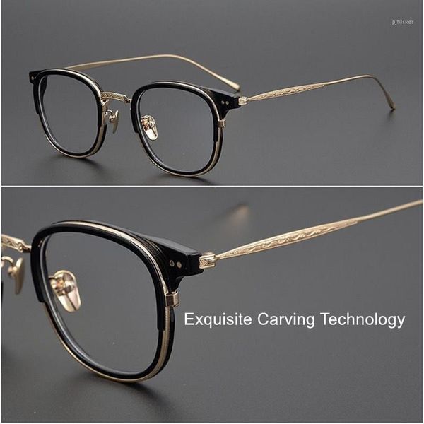 brand design carving titanium glasses frame men women japanese handmade eyeglasses spectacles eyewear medium face fashion sungl1, Black
brand design carving titanium glasses frame men women japanese handmade eyeglasses spectacles eyewear medium face fashion sungl1, Black