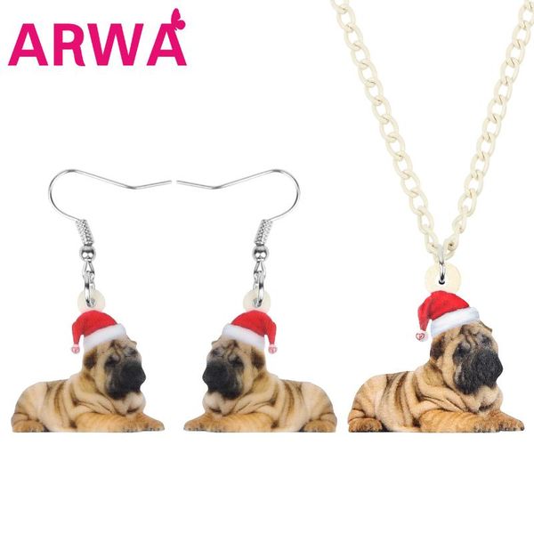 earrings & necklace arwa acrylic christmas hat sharpei dog jewelry sets animal for women girl teen kids charm party gift, Silver
earrings & necklace arwa acrylic christmas hat sharpei dog jewelry sets animal for women girl teen kids charm party gift, Silver