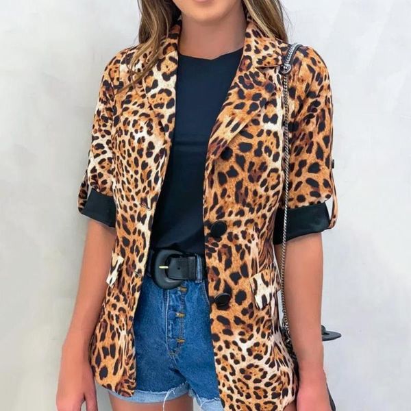 women's jackets women elegant leopard print lapel slim three-quarter sleeve cardigan coat jacket, Black;brown
women's jackets women elegant leopard print lapel slim three-quarter sleeve cardigan coat jacket, Black;brown