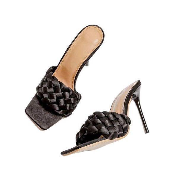 slippers women summer luxury 2021 brand zar square head weave stiletto high heels woman shoes on sandals plus siz, Black
slippers women summer luxury 2021 brand zar square head weave stiletto high heels woman shoes on sandals plus siz, Black