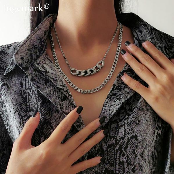 chains 2pcs/set vintage silver color chain necklace women men gothic boho snake thin link metal lock stainless steel necklaces jewelry
chains 2pcs/set vintage silver color chain necklace women men gothic boho snake thin link metal lock stainless steel necklaces jewelry