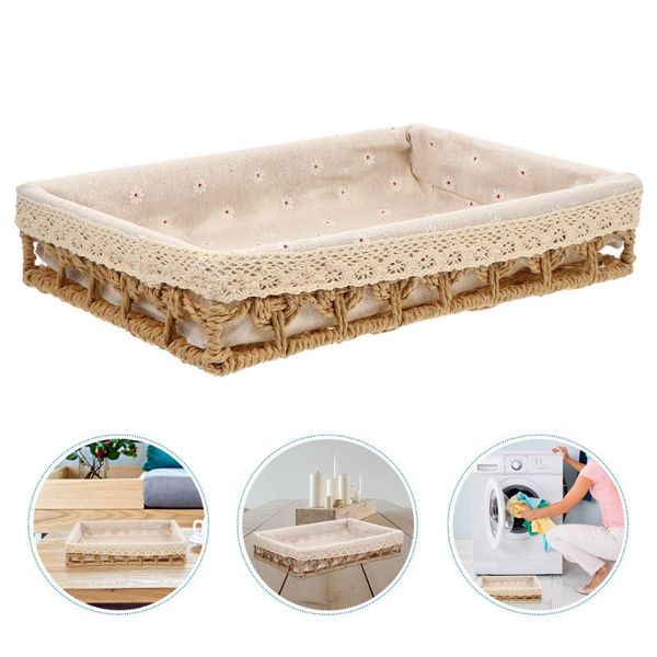 storage baskets 1pc simulated rattan woven deskbasket organizer