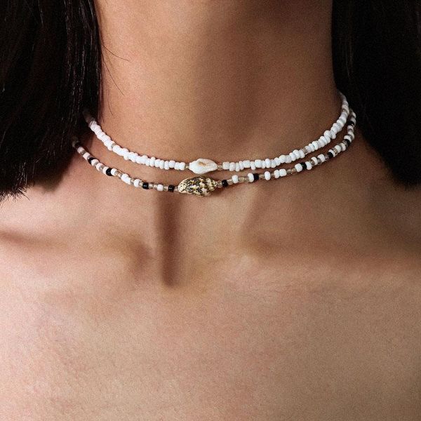 chokers white africa beads necklace for women shell charm choker women's short neck chains boho chocker summer beach jewelry, Golden;silver
chokers white africa beads necklace for women shell charm choker women's short neck chains boho chocker summer beach jewelry, Golden;silver