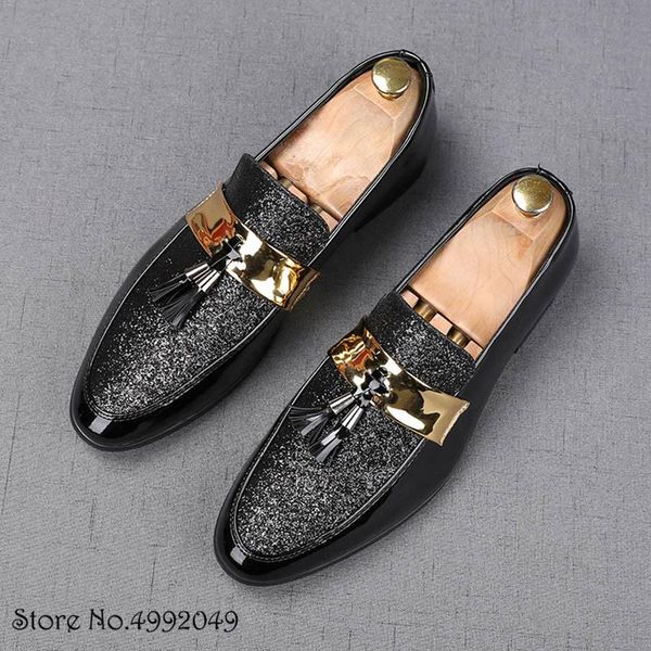 dress shoes 2021 arrival designer men's pointed sequin tassels mix oxford flats casual wedding prom party footwear, Black
dress shoes 2021 arrival designer men's pointed sequin tassels mix oxford flats casual wedding prom party footwear, Black