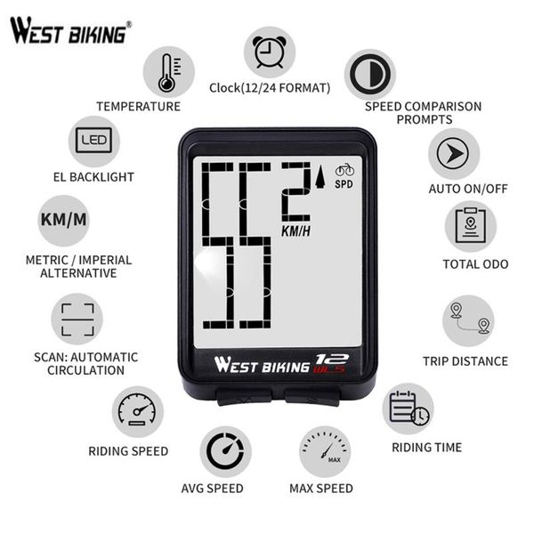 bike computers west biking bicycle computer large screen wireless wired rainproof speedometer odometer satch for cycling
bike computers west biking bicycle computer large screen wireless wired rainproof speedometer odometer satch for cycling