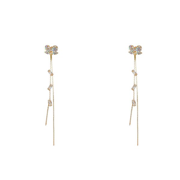 zircon butterfly charm earring for women long line tassel designer dangle luxury gold color jewelry, Golden
zircon butterfly charm earring for women long line tassel designer dangle luxury gold color jewelry, Golden
