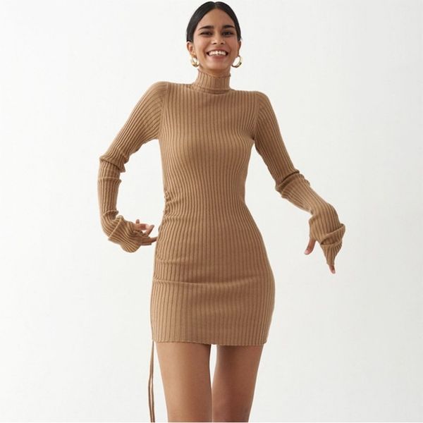 Knitted Sweater Turtleneck Dress Women Autumn Winter Elegant Party Bodycon Bandage Casual Slim Bottoming Long Sleeve Dresses, Black;gray
Knitted Sweater Turtleneck Dress Women Autumn Winter Elegant Party Bodycon Bandage Casual Slim Bottoming Long Sleeve Dresses, Black;gray