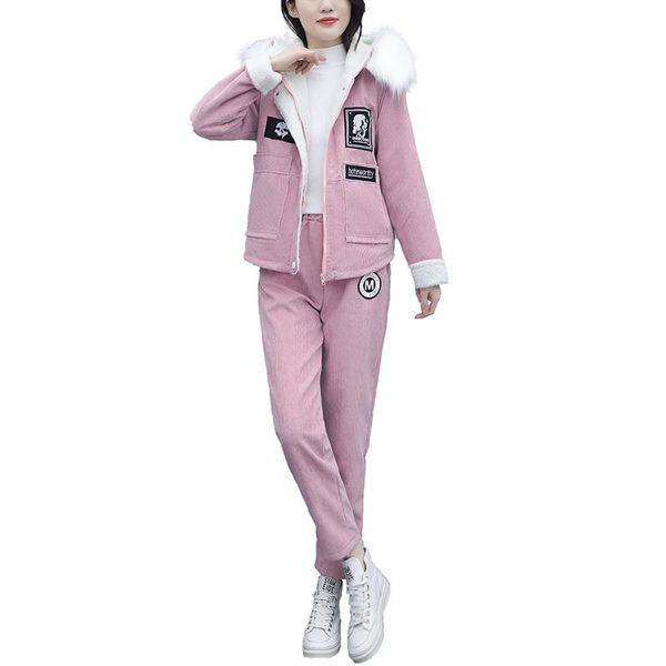 winter 2021 women warm pants thickening corduroy suit female lamb fluffy coat two-piece korea fashion outfit leisure women's two piece, White
winter 2021 women warm pants thickening corduroy suit female lamb fluffy coat two-piece korea fashion outfit leisure women's two piece, White