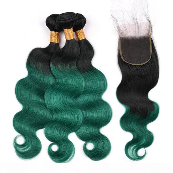 body wave 1b green ombre indian virgin human hair weaves with closure dark green ombre 4x4 lace front closure with 3bundles 4pcs lot, Black
body wave 1b green ombre indian virgin human hair weaves with closure dark green ombre 4x4 lace front closure with 3bundles 4pcs lot, Black