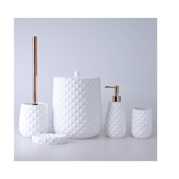 bath accessory set villa design accessories bathroom hardware 5 piece soap dispenser garbage bucket tooth brush holder decoration toilet
bath accessory set villa design accessories bathroom hardware 5 piece soap dispenser garbage bucket tooth brush holder decoration toilet