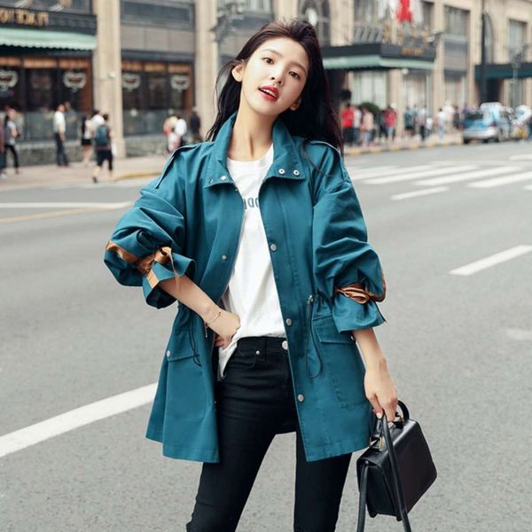 high end temperament windbreaker women's spring and autumn new french net red mini hong kong style loose fried street frock coat, Tan;black
high end temperament windbreaker women's spring and autumn new french net red mini hong kong style loose fried street frock coat, Tan;black