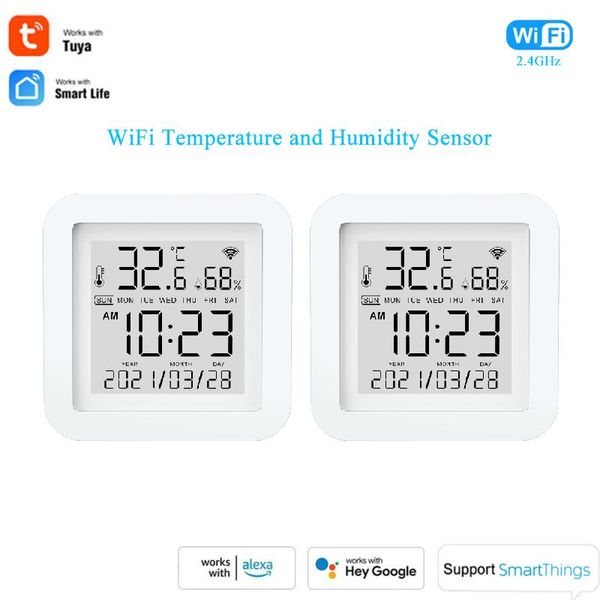 smart home control wifi temperature humidity sensor tuya digital thermometer hygrometer time date lcd screen detector desk clock
smart home control wifi temperature humidity sensor tuya digital thermometer hygrometer time date lcd screen detector desk clock