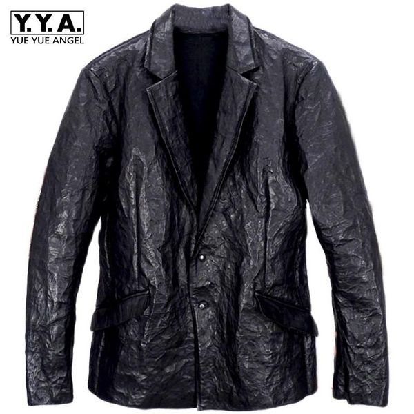 men's leather & faux men genuine jacket lapel single-breasted pleated vintage design black spring autumn cowhide fit outerwear
men's leather & faux men genuine jacket lapel single-breasted pleated vintage design black spring autumn cowhide fit outerwear