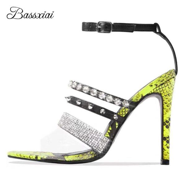 sandals narrow band one-strap women summer 10cm thin high heels point toe pvc crystal rivet decor party shoes, Black
sandals narrow band one-strap women summer 10cm thin high heels point toe pvc crystal rivet decor party shoes, Black