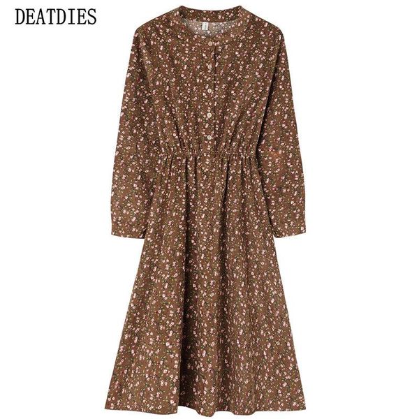 casual dresses 2021 flower vintage mid waist corduroy dress women full sleeve print midi autumn winter party vestido, Black;gray
casual dresses 2021 flower vintage mid waist corduroy dress women full sleeve print midi autumn winter party vestido, Black;gray