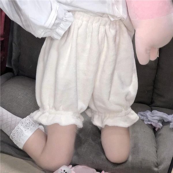 women's shorts summer kawaii bloomers pink white winter cute lolita girls warm velvet sweet high waist lace women plush, White;black
women's shorts summer kawaii bloomers pink white winter cute lolita girls warm velvet sweet high waist lace women plush, White;black