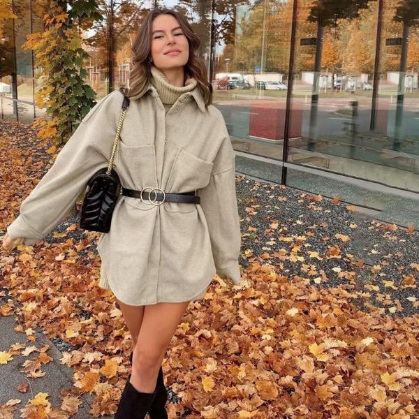 women's wool & blends 2021 autumn temperament european and american long-sleeved lapel loose large pocket mid-length jacket wholesale, Black
women's wool & blends 2021 autumn temperament european and american long-sleeved lapel loose large pocket mid-length jacket wholesale, Black