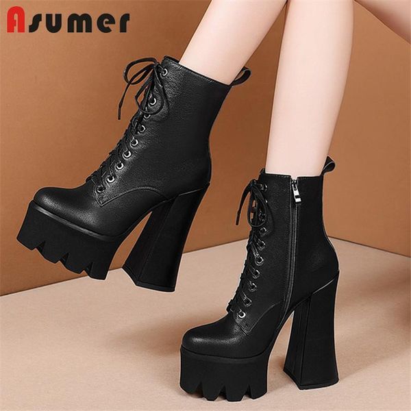 boots asumer genuine leather shoes est 2021 women ankle round toe zip cross tied super high heel platform, Black
boots asumer genuine leather shoes est 2021 women ankle round toe zip cross tied super high heel platform, Black