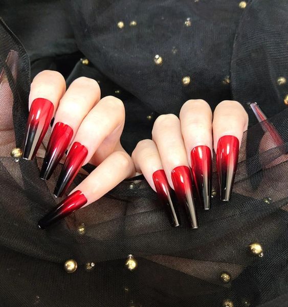 false nails 24pcs/set european ballerina detachable long coffin fake gradient red full nail tips artificial, Red;gold
false nails 24pcs/set european ballerina detachable long coffin fake gradient red full nail tips artificial, Red;gold