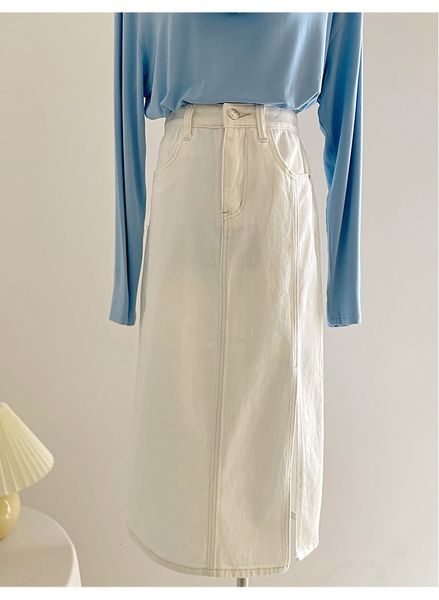 new 2021 white denim women high waist straight skirts side split midi-length xn3e, Black
new 2021 white denim women high waist straight skirts side split midi-length xn3e, Black