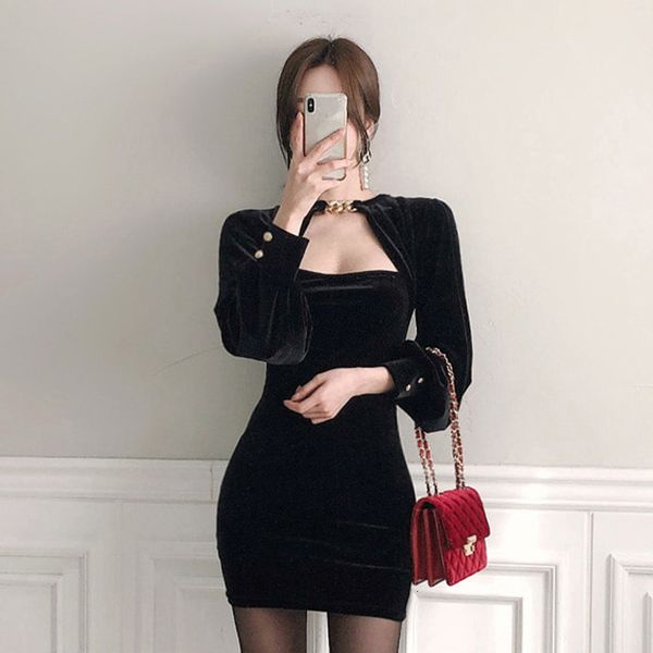 new arrival fashion korean spring mini women ol temperament vintage lantern sleeve velvet black slim party pencil dress 8txi, White;black
new arrival fashion korean spring mini women ol temperament vintage lantern sleeve velvet black slim party pencil dress 8txi, White;black