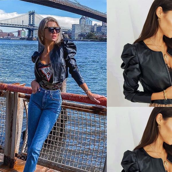 autumn zipper women leather jacket pu coat short solid black ruffle long sleeve pu jacket outerwear lady street wear female coat, Black;brown
autumn zipper women leather jacket pu coat short solid black ruffle long sleeve pu jacket outerwear lady street wear female coat, Black;brown