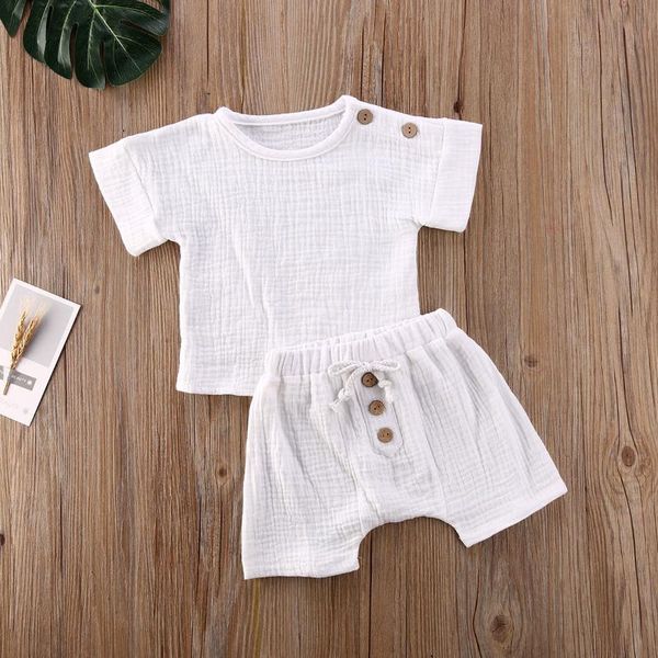 clothing sets born baby girls boys summer clothes short sleeve o-neck solid color t-shirt+drawstring shorts 2pcs casual outfits 0-24months, White
clothing sets born baby girls boys summer clothes short sleeve o-neck solid color t-shirt+drawstring shorts 2pcs casual outfits 0-24months, White