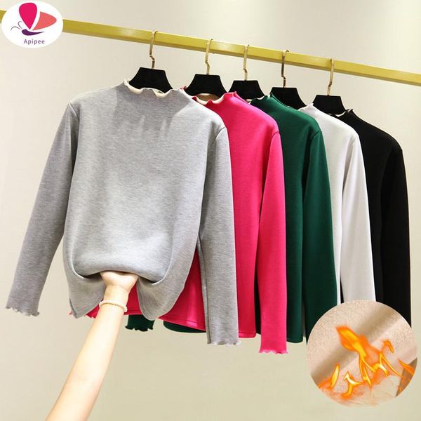 women's t-shirt t shirt women 2021 tshirt autumn vintage turtleneck plus velvet solid color long sleeve ropa mujer drop #10, White
women's t-shirt t shirt women 2021 tshirt autumn vintage turtleneck plus velvet solid color long sleeve ropa mujer drop #10, White