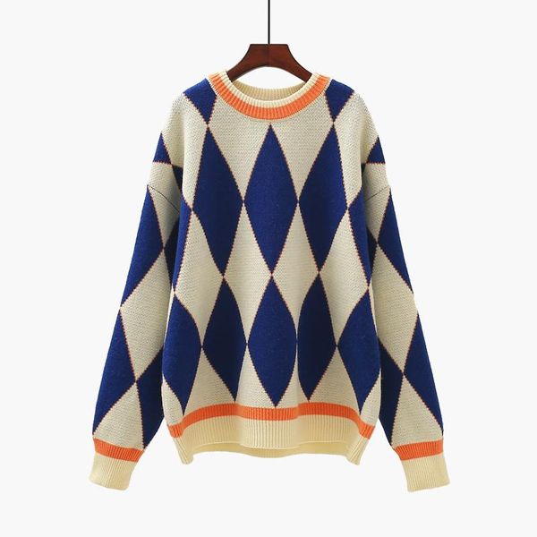 women's sweaters argyle knitted women sweater pullovers winter o-neck long-sleeved all match female pulls outwear coats, White;black
women's sweaters argyle knitted women sweater pullovers winter o-neck long-sleeved all match female pulls outwear coats, White;black