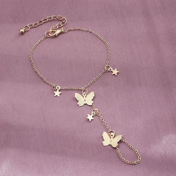 link, chain fashion cute butterfly star pendant bracelet trendy exquisite connected finger bracelets hand accessories for women gifts, Black
link, chain fashion cute butterfly star pendant bracelet trendy exquisite connected finger bracelets hand accessories for women gifts, Black