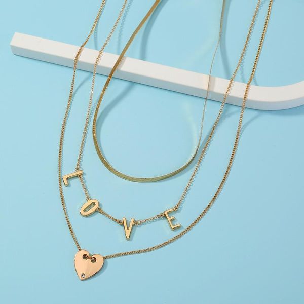 chains selling golden temperament letter love personality multi-layer women's retro simple metal necklace jewelry party gift, Silver
chains selling golden temperament letter love personality multi-layer women's retro simple metal necklace jewelry party gift, Silver
