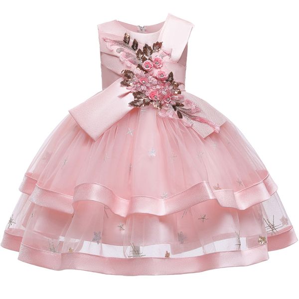 new flower girl wedding dinner party beaded dress girl school graduation dinner party first ball embroidered dress, White;pink
new flower girl wedding dinner party beaded dress girl school graduation dinner party first ball embroidered dress, White;pink