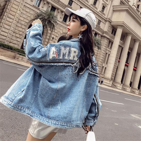women's jackets denim jacket clothes spring and autumn clothing 2021 loose retro embroidery students mid-length, Black;brown
women's jackets denim jacket clothes spring and autumn clothing 2021 loose retro embroidery students mid-length, Black;brown