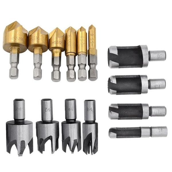 professional drill bits 8 pcs 5/8in 1/2in 3/8in 1/4in wood plug cutter tool set + 6pcs hex shank hss 5 flute countersink
professional drill bits 8 pcs 5/8in 1/2in 3/8in 1/4in wood plug cutter tool set + 6pcs hex shank hss 5 flute countersink