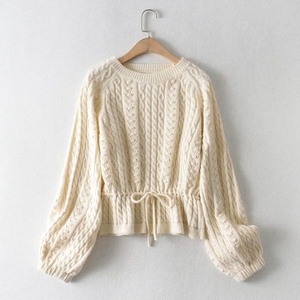 korean woman sweaters autumn/winter new casual fashion round-neck draw rope waist twist lantern sleeve sweater girl, White;black
korean woman sweaters autumn/winter new casual fashion round-neck draw rope waist twist lantern sleeve sweater girl, White;black